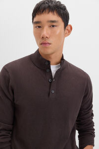 Cortefiel Hooded cardigan Dark brown