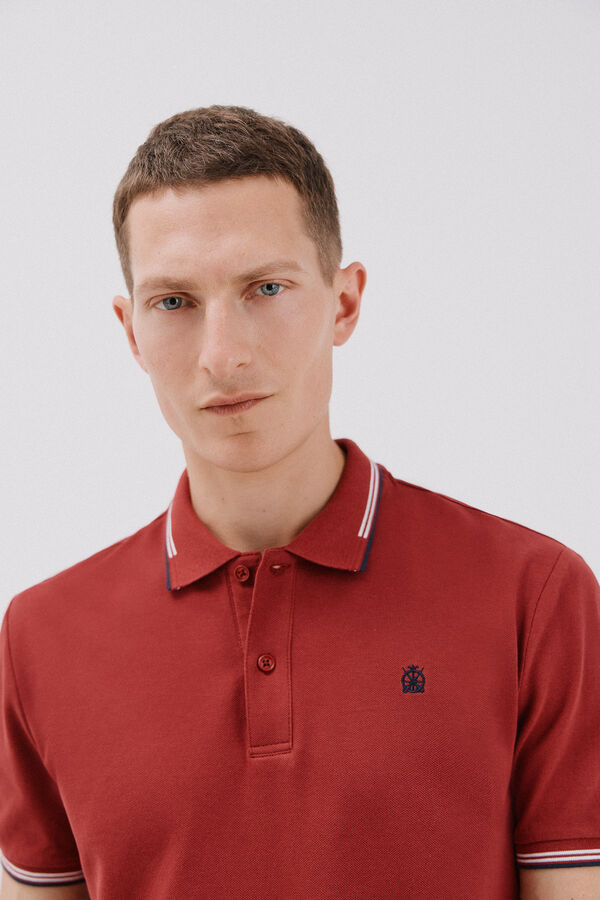 Cortefiel Polo piqué tips Maroon