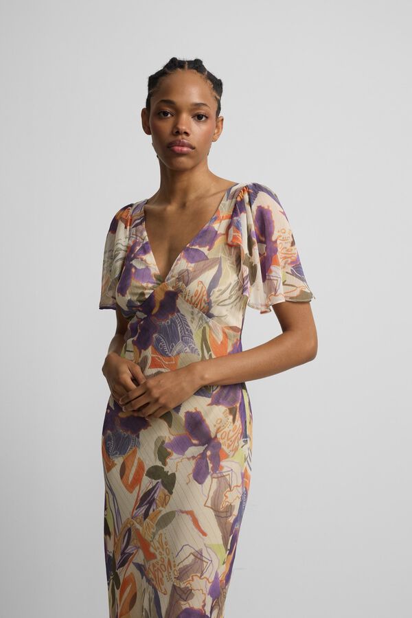 Silbon Vestido comprido estampado de flores Multicolorido