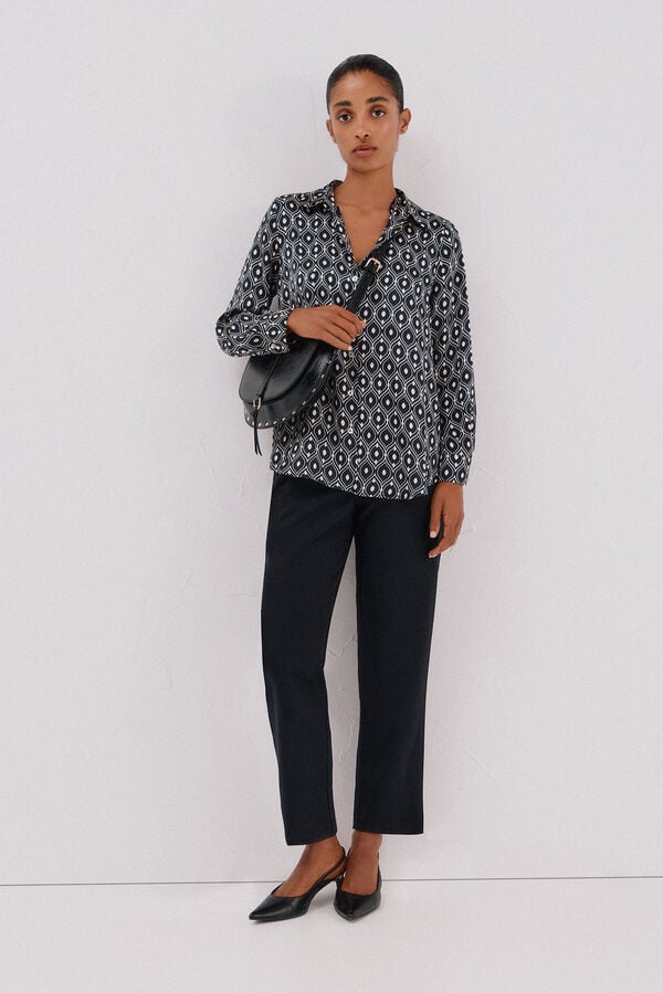 Cortefiel Satin-finish shirt Multicolour