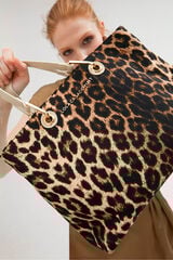 Lola Casademunt Bolso shopper animal print Estampado marrón