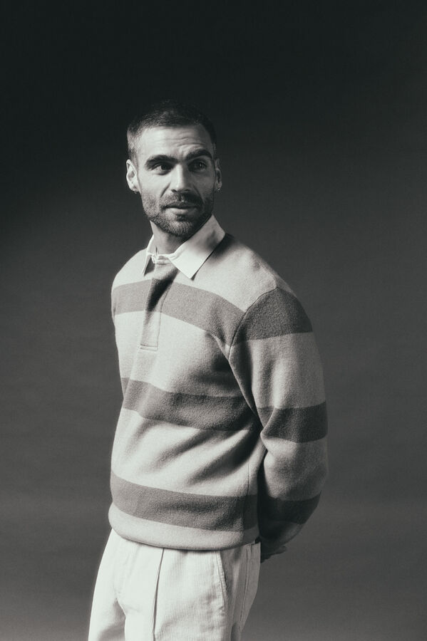 OOTO Camisola rugby gola polo Azul