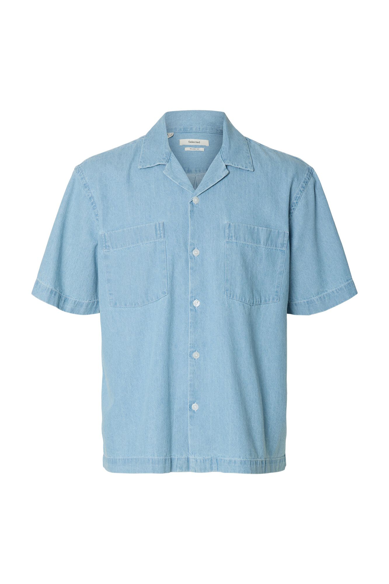 Selected Camisa jeans de manga curta