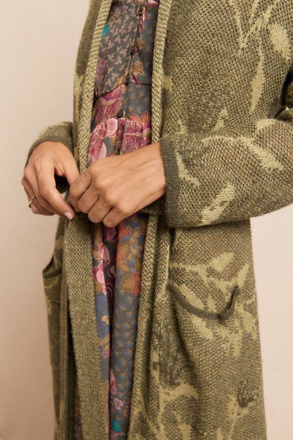 Slowlove Casaco comprido jacquard Verde