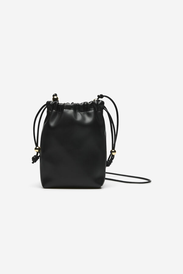 Cortefiel Gathered phone pouch Black