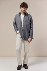 OOTO Camisa lisa fluida Gris