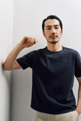 OOTO T-shirt básica com bordado avião OOTO Azul