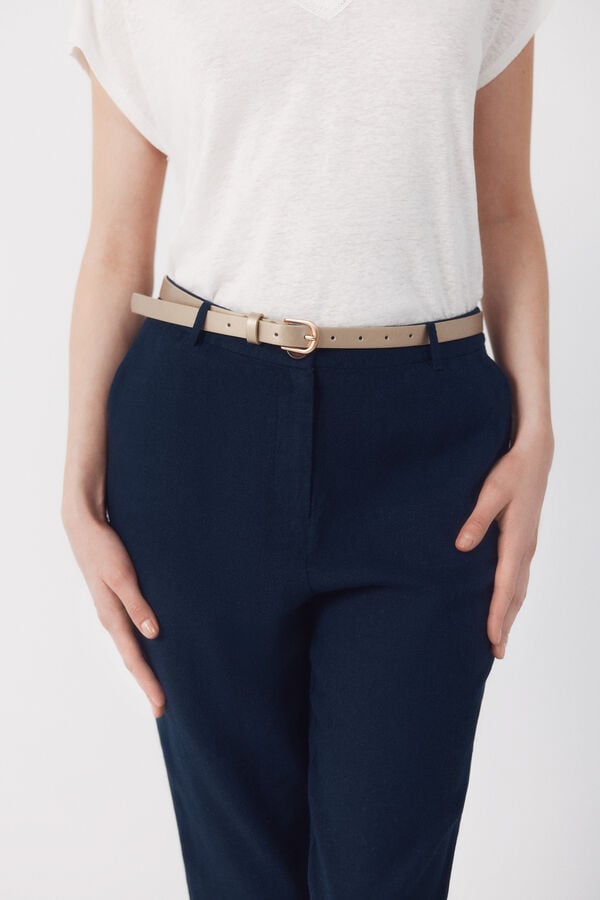 Cortefiel Linen trousers Navy