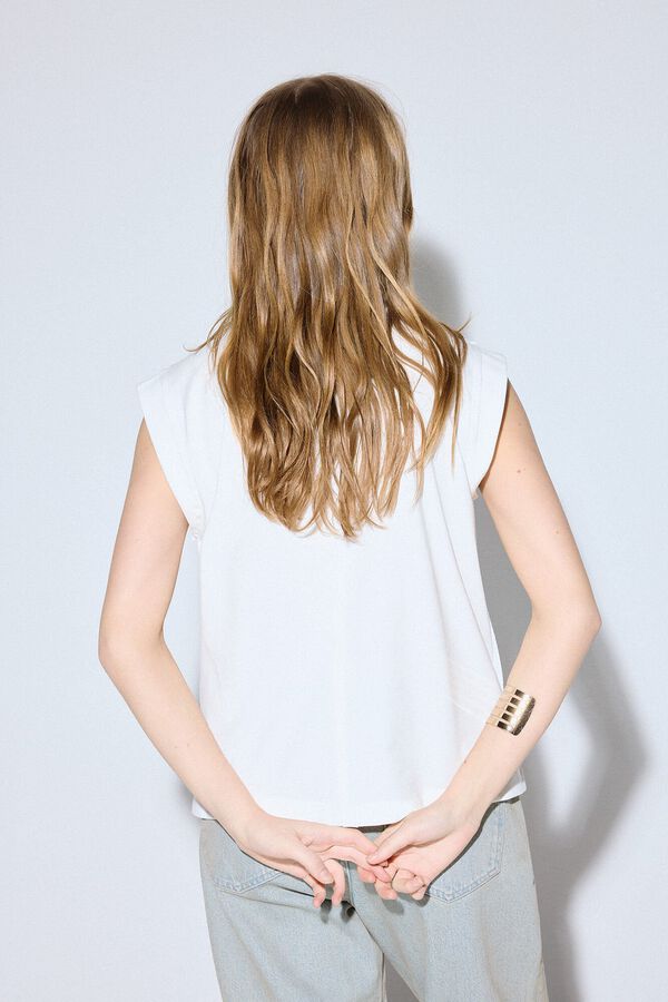 Slowlove Camiseta básica mangas Branco