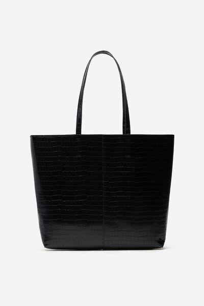 Cortefiel Bolsa shopper com textura animal Preto