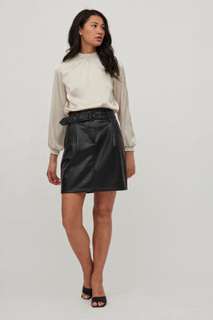Cortefiel Faux leather skirt Black