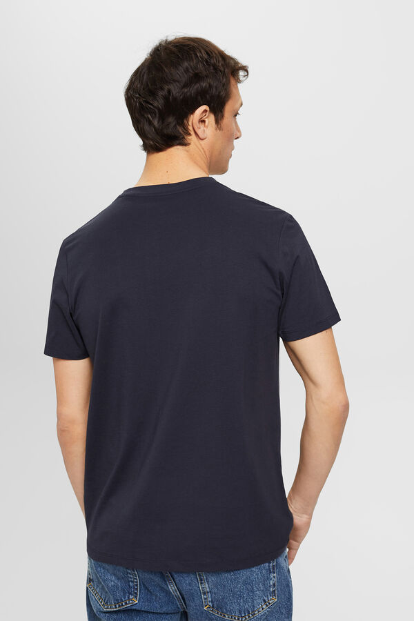 Cortefiel Essential slim fit cotton T-shirt Navy