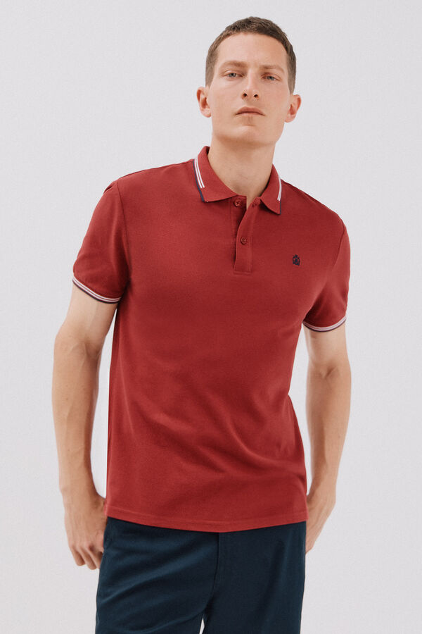 Cortefiel Polo piqué tips Maroon