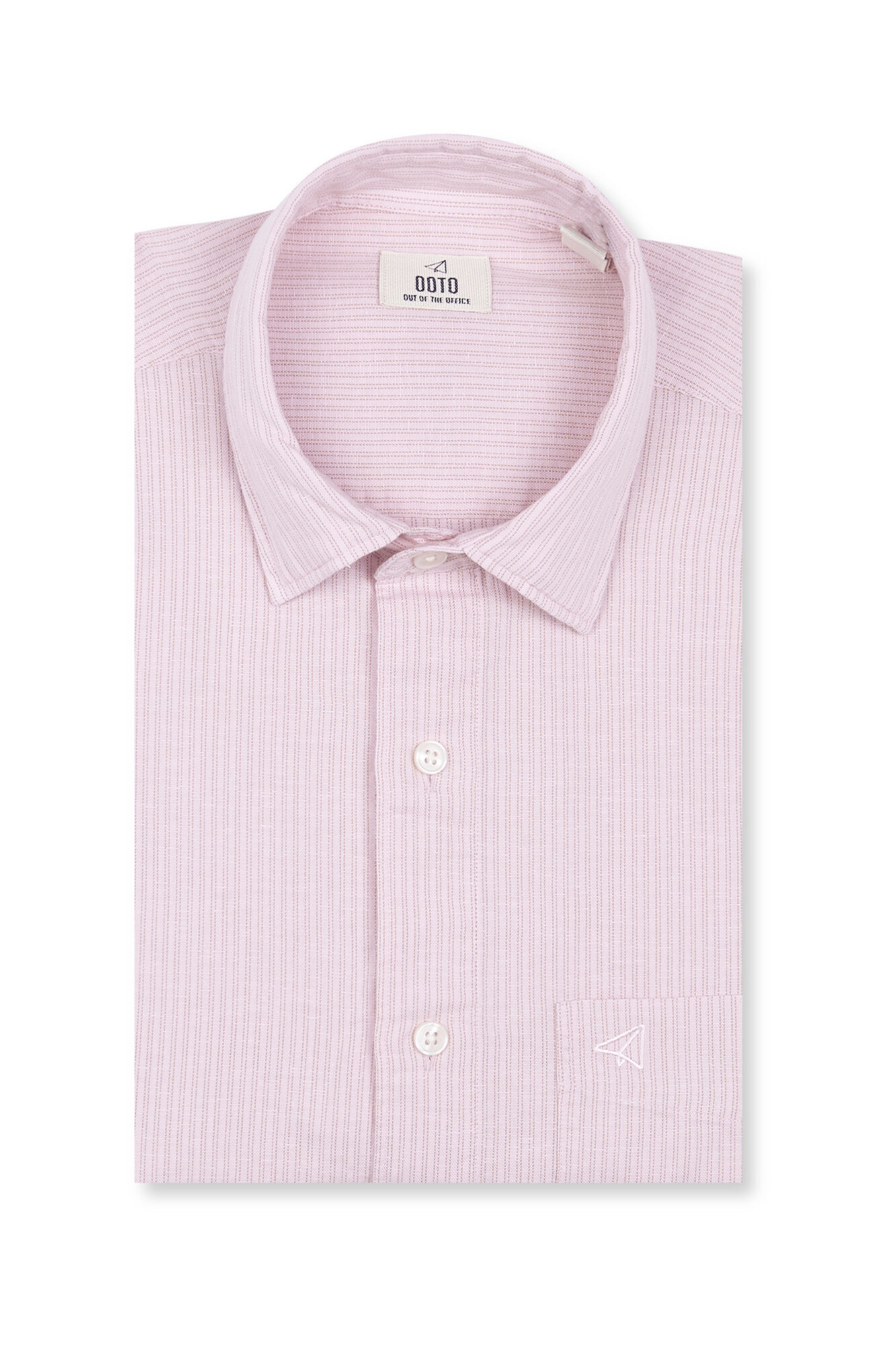OOTO Camisa algod&oacute;n lino rayas
