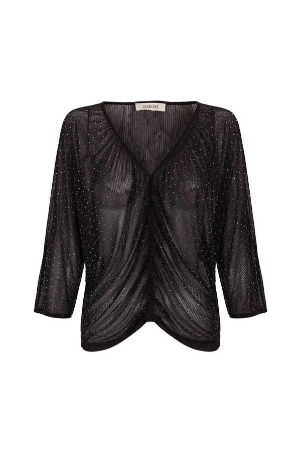 Slowlove Top fluido lurex Negro