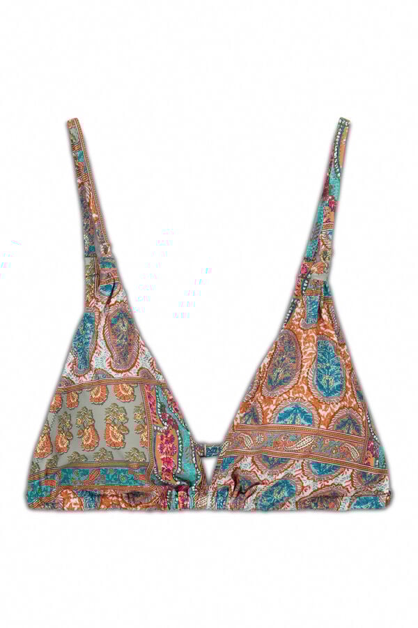 Cortefiel Top de biqu&iacute;ni triangular Laranja