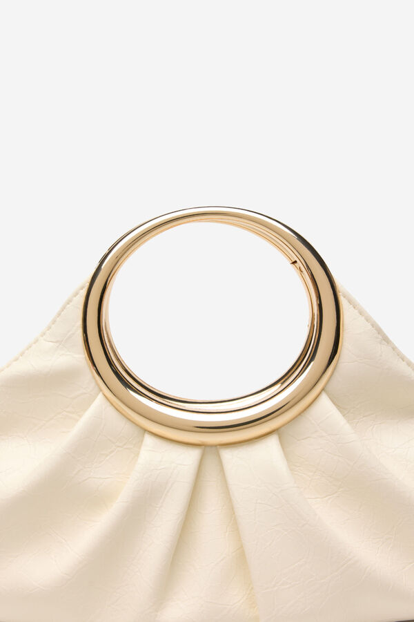 Cortefiel Bolso de mano arandela Marfil