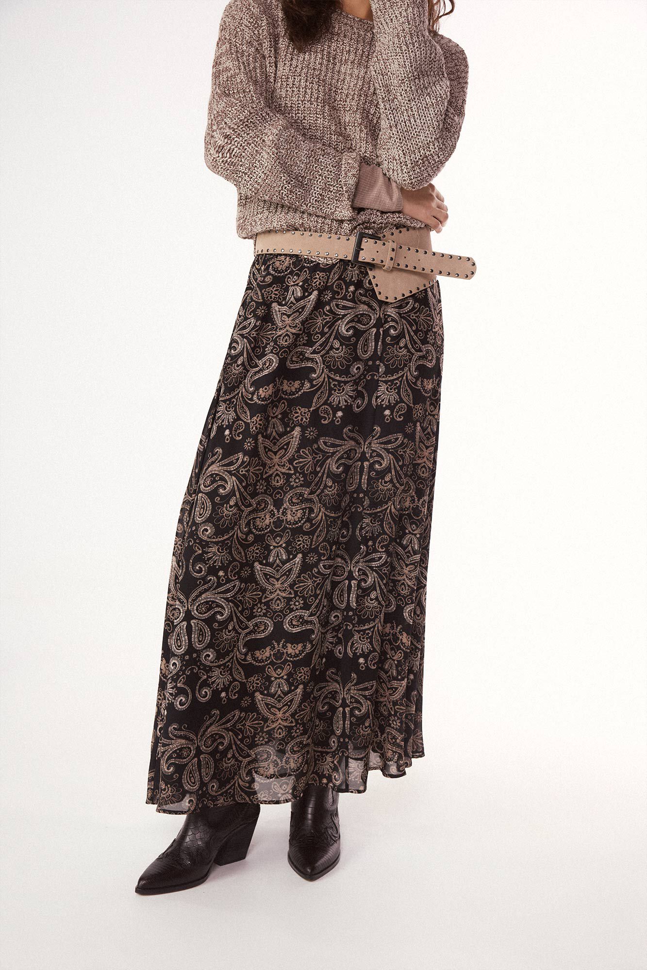 Slowlove Falda estampada con gomas