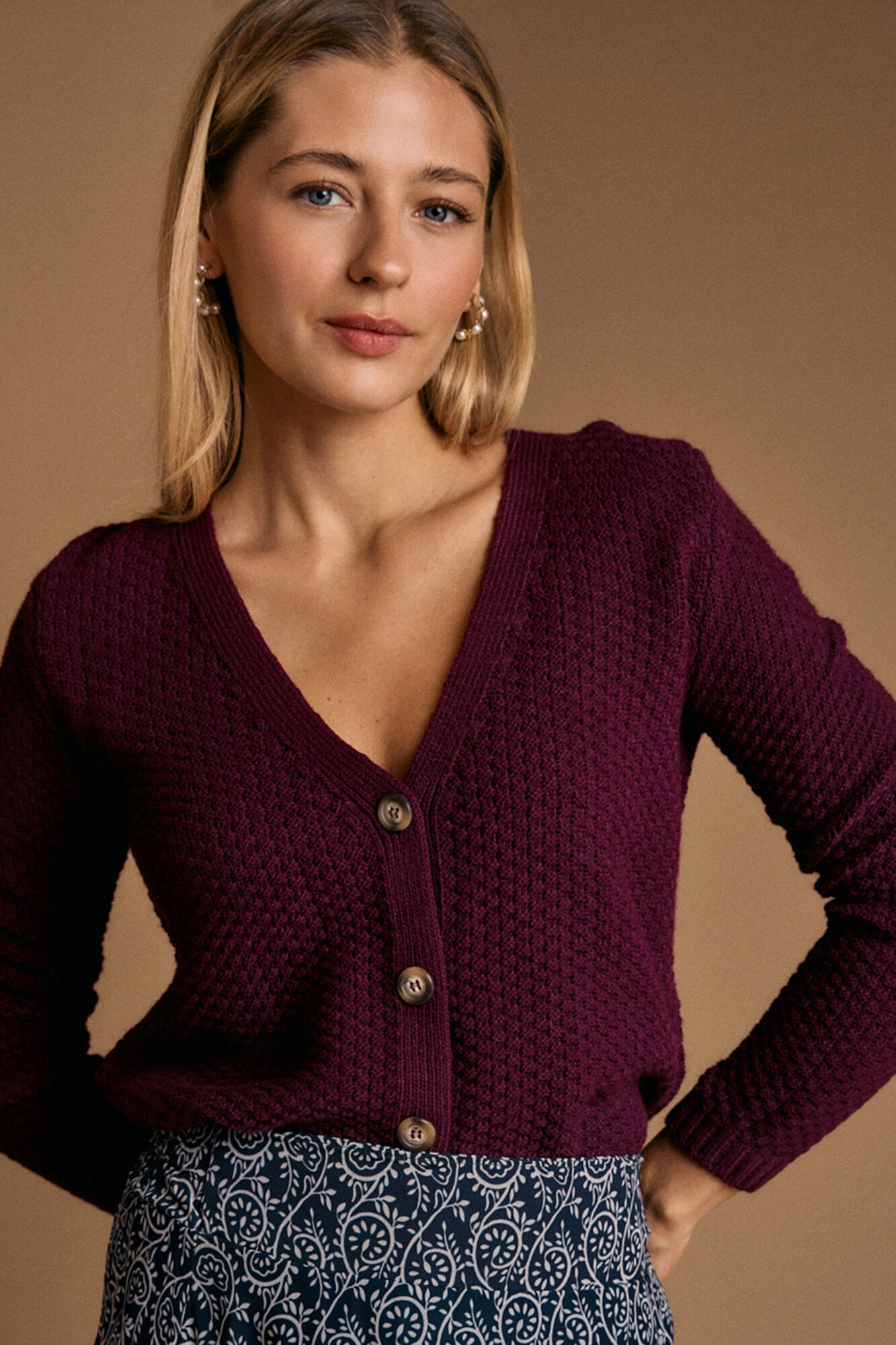 Pol&iacute;n Et Moi Cardigan de berinjela Gimone