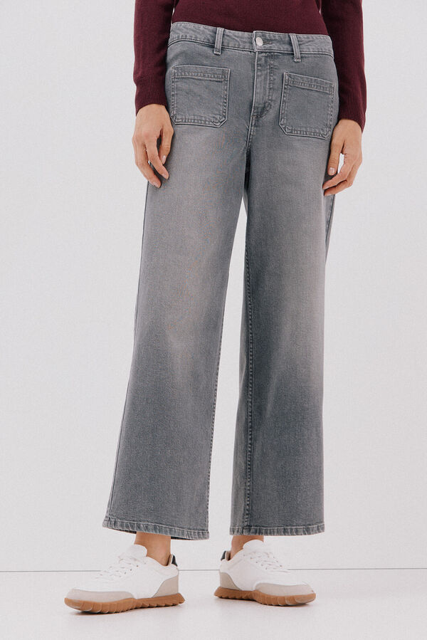 Cortefiel pantalones marine bolsillos Gris oscuro