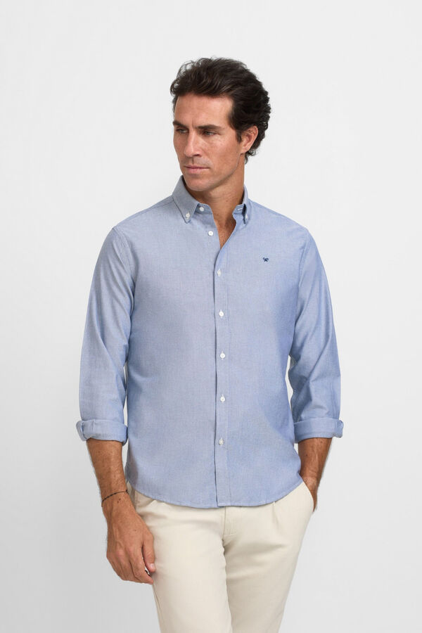 Silbon Raquete de camisa esportiva Oxford Azul
