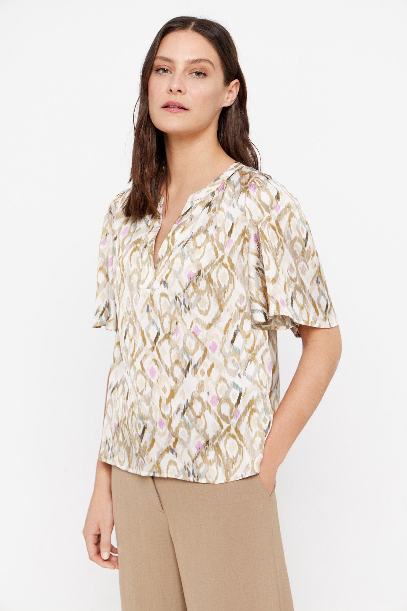 Cortefiel Printed fluid blouse