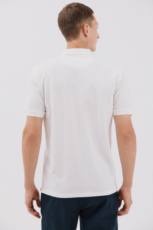 Cortefiel Printed polo shirt White
