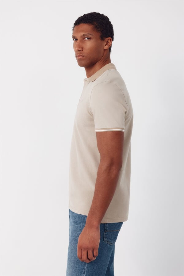Cortefiel Piqu&eacute; polo shirt Beige