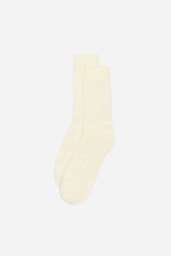 Cortefiel Plain piqué socks Yellow