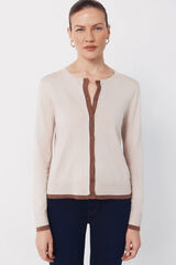 Cortefiel Jersey-knit contrast jacket Nude
