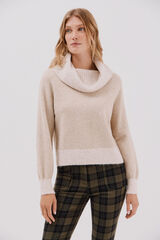 Cortefiel Combined knit jumper Beige