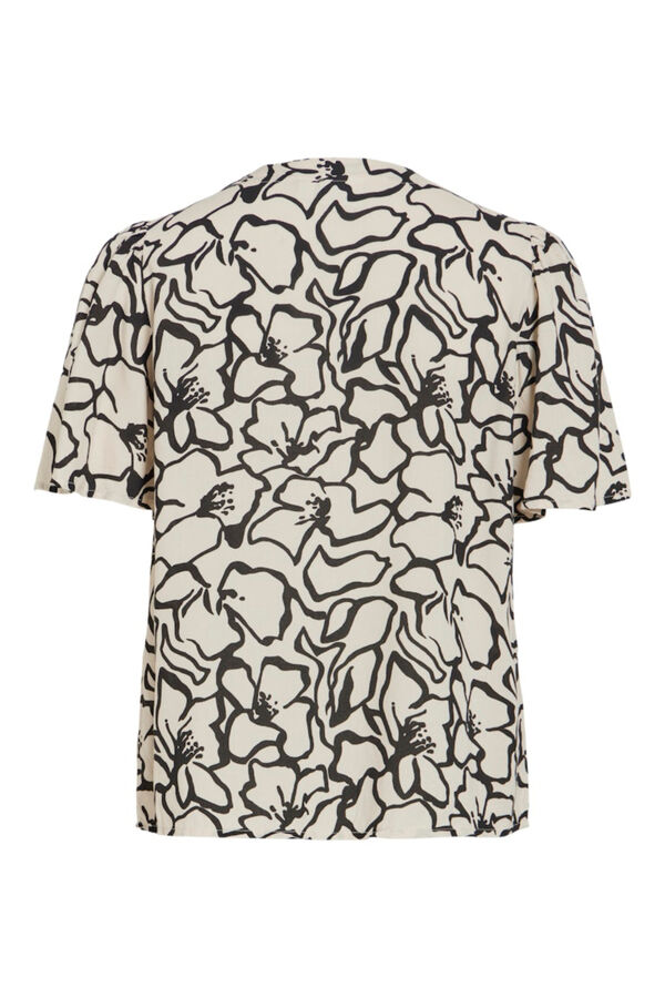 Vila Blusa de manga curta em viscose Tostado