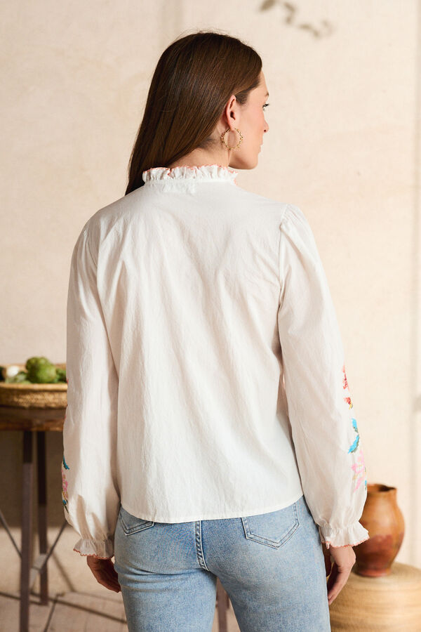 Pol&iacute;n Et Moi Camisa bordada Fiona Ecru