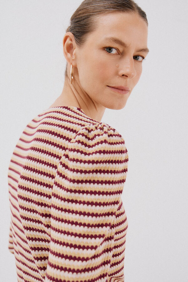 Cortefiel multicoloured striped structured top Multicolour