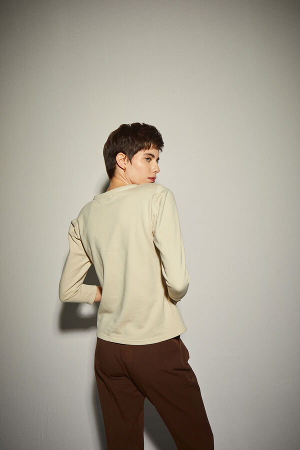 Dolores Promesas Ecru and Gold sweatshirt Beige