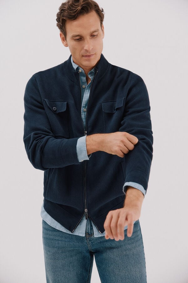 Cortefiel Christmas jersey-knit  Navy