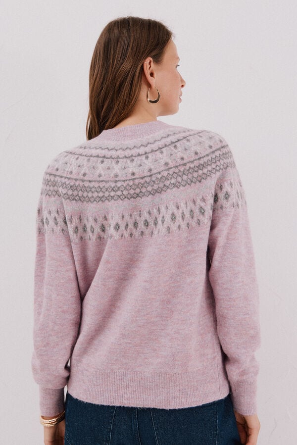 Cortefiel Jacquard design jumper Lilac