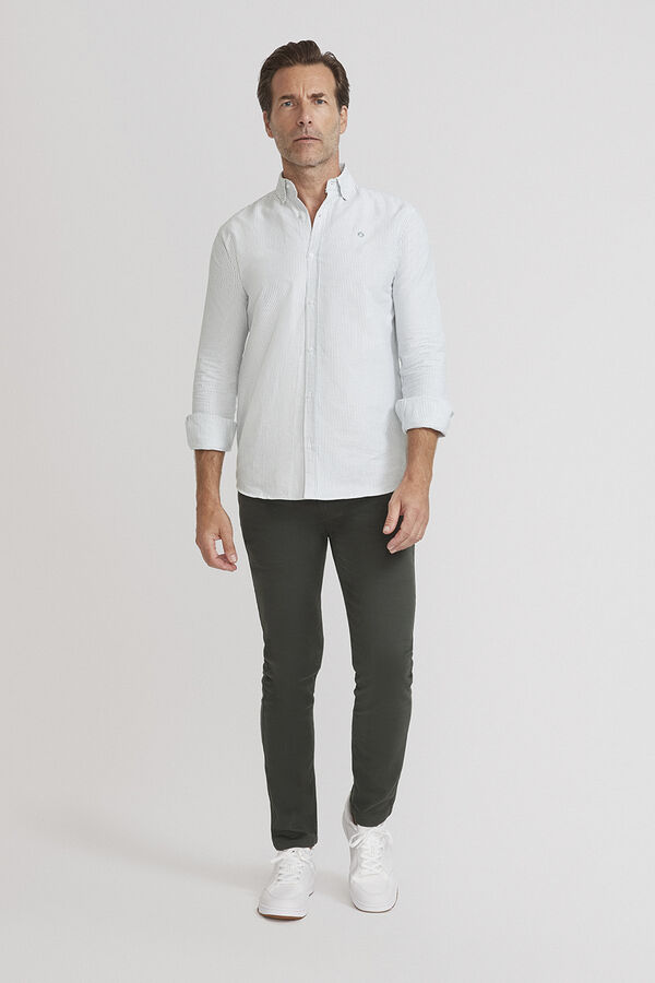 Street Monkey Camisa oxford riscas Cinzento