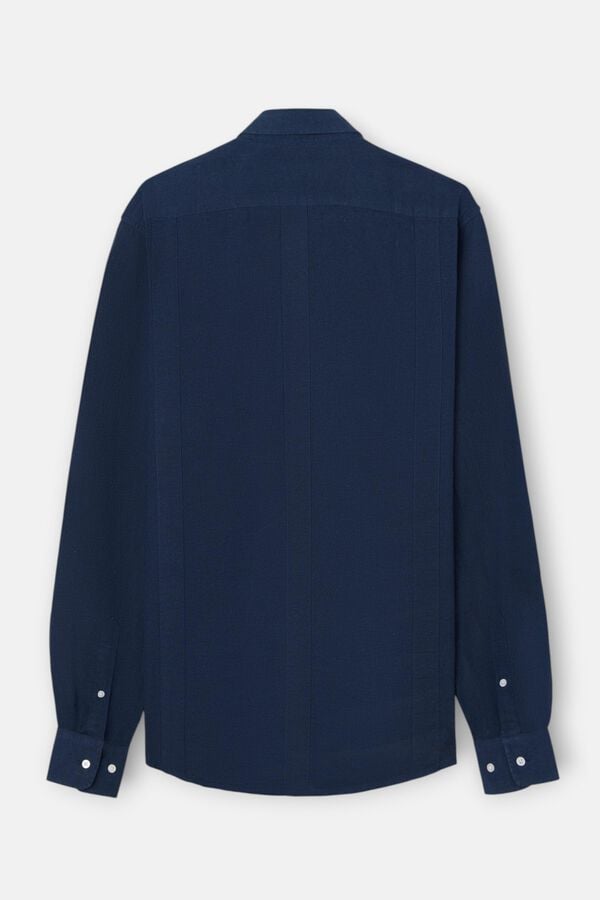 Silbon Guayabera sport lino Azul marino