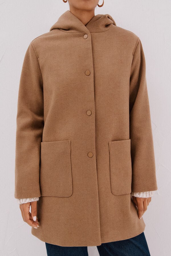 Cortefiel Hooded hood Beige