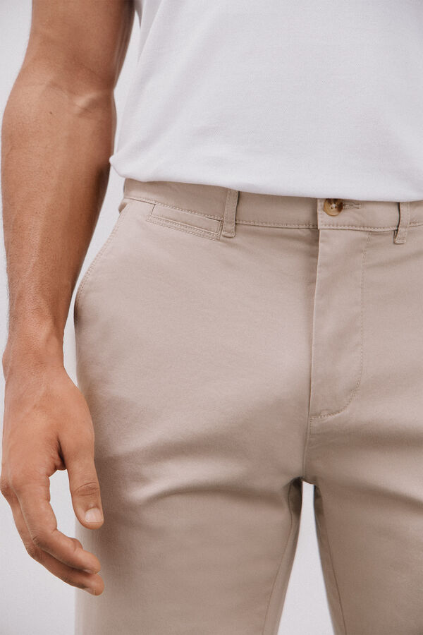 Cortefiel Straight fit chinos pants Beige