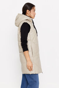 Cortefiel Quilted faux leather gilet Nude