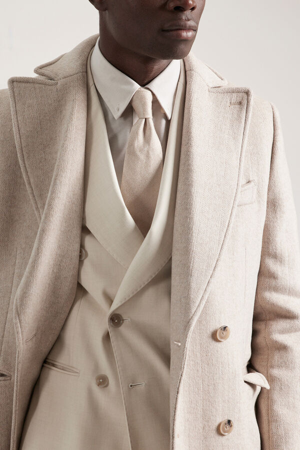 Cortefiel Double-breasted coat  Beige