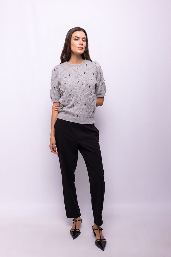 Object Camisola com oitos e pérolas Cinzento