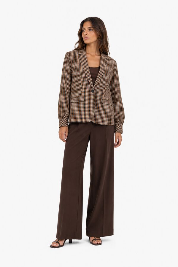 Vila Blazer estampado vichy Castanho