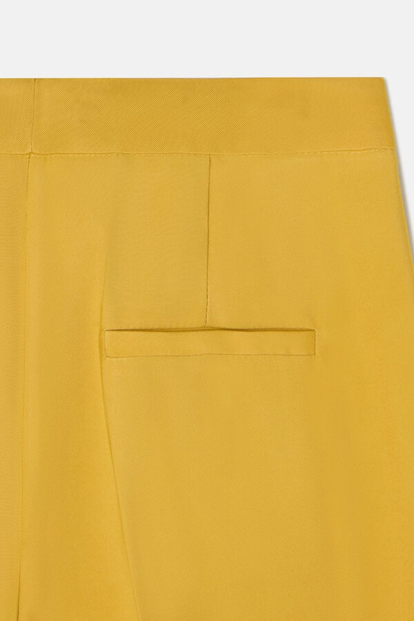 Silbon Calças plissadas Amarelo