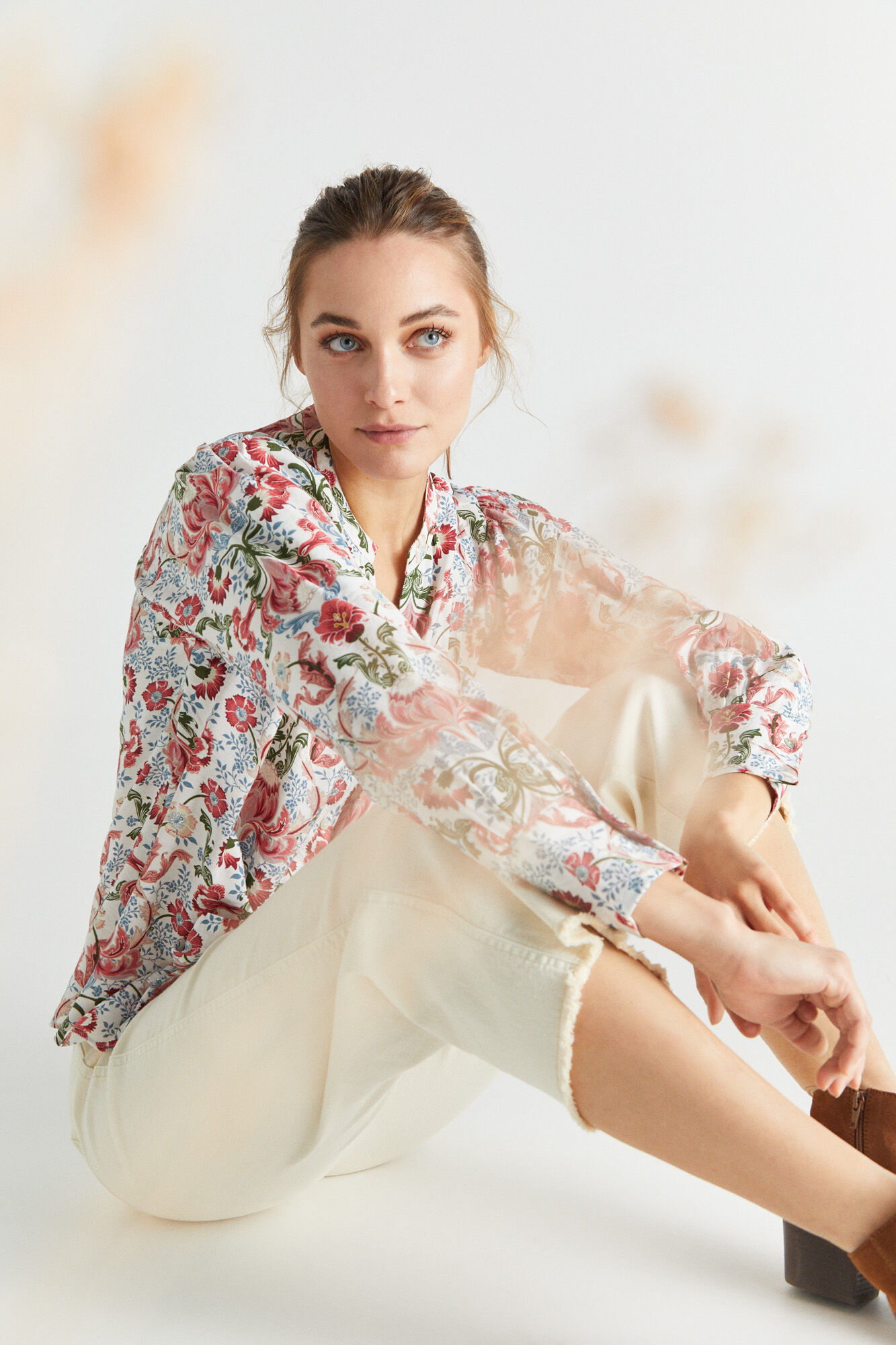 Blusa blanca cortefiel clearance