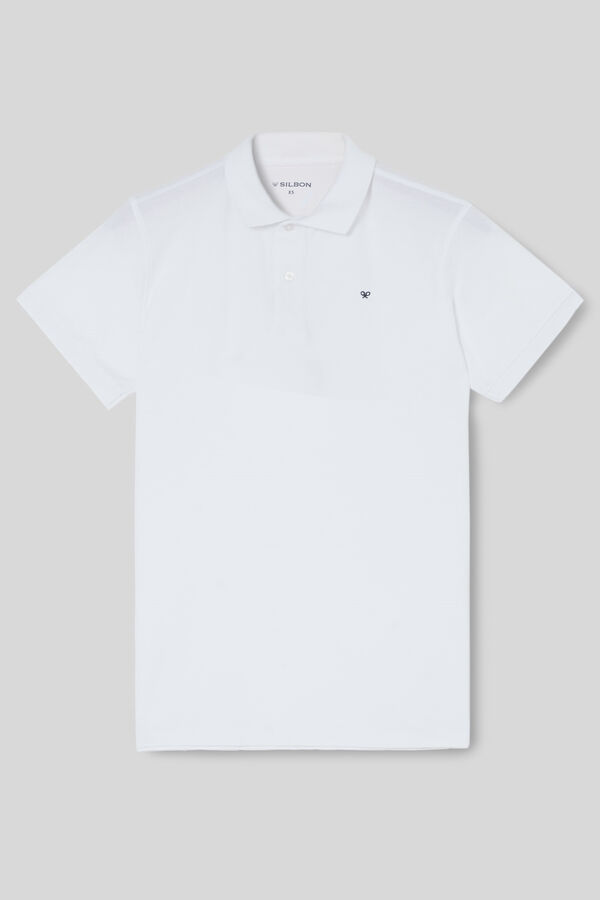 Cortefiel Silbon trend white polo shirt White