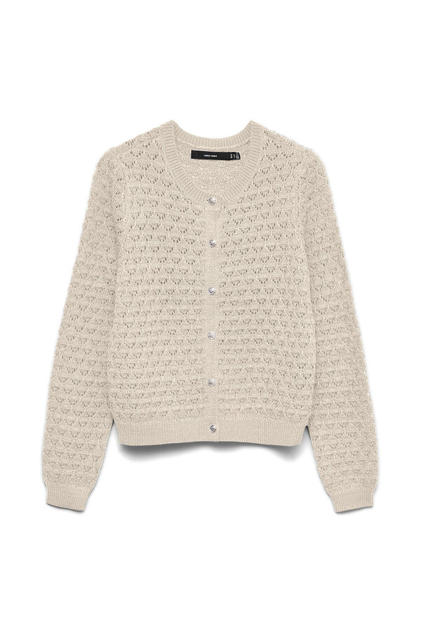 Vero Moda Openwork knit cardigan Beige