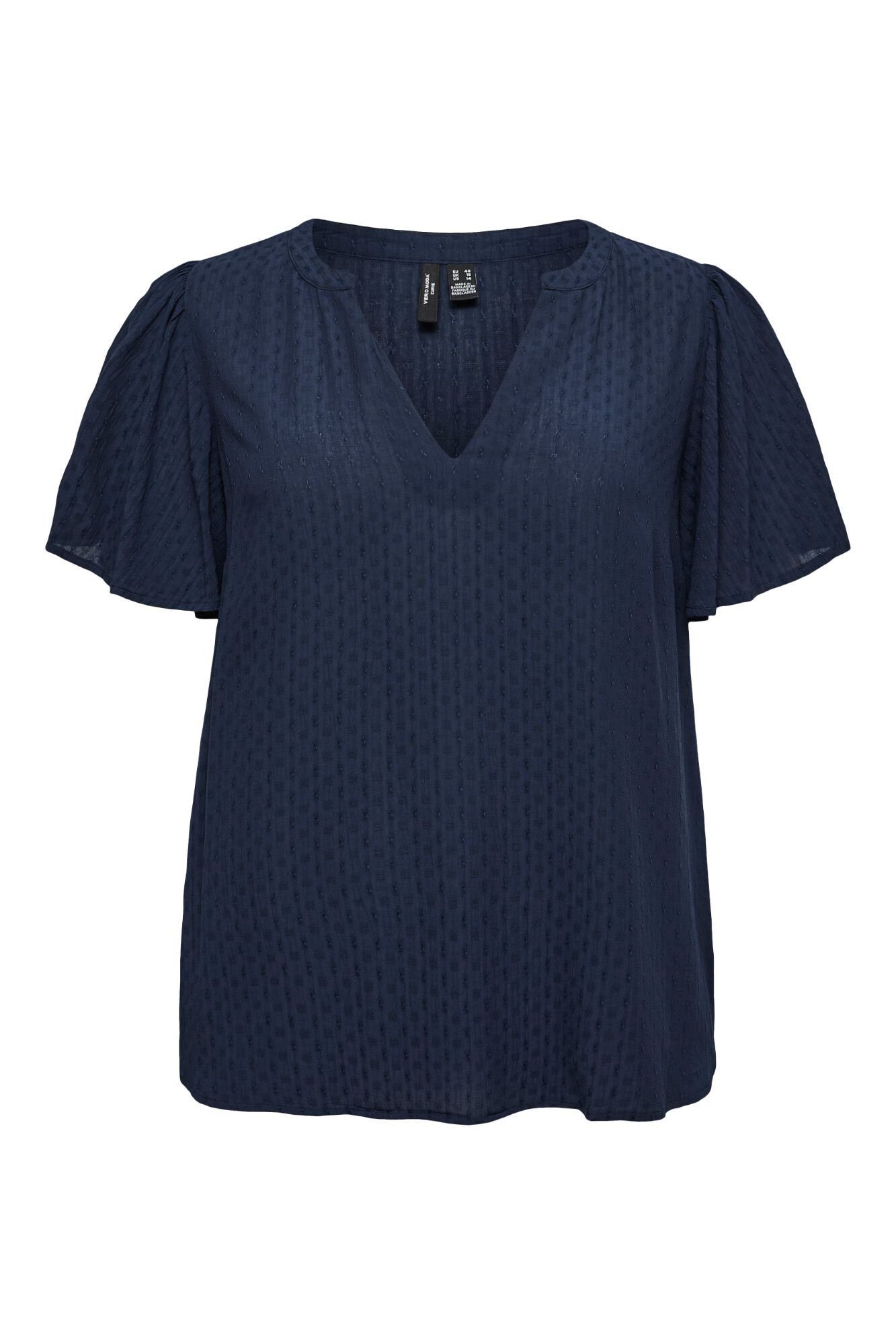 Vero Moda Curve Top manga corta y cuello pico talla grande